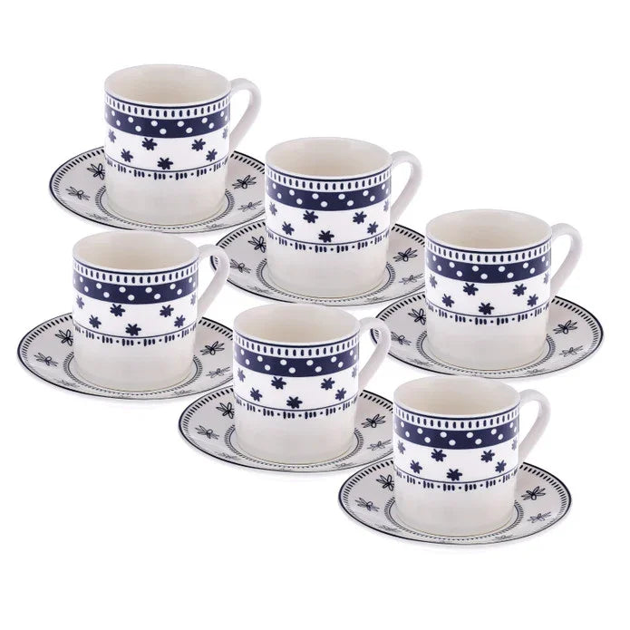 Emsan Ethnic Mix New Bone 6-Person Coffee Cup Set 90 ml - Emsan Jordan