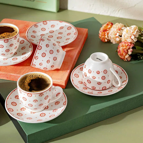 Emsan Nuit New Bone 6-Person Coffee Cup Set 90 ml - Emsan Jordan