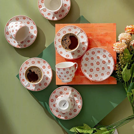 Emsan Nuit New Bone 6-Person Coffee Cup Set 90 ml - Emsan Jordan