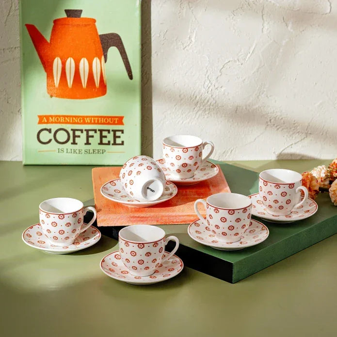 Emsan Nuit New Bone 6-Person Coffee Cup Set 90 ml - Emsan Jordan