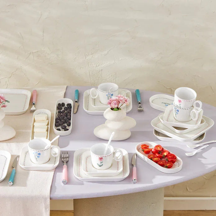 Emsan Viola 30-Piece Porcelain Breakfast Set for 6 People - Emsan Jordan