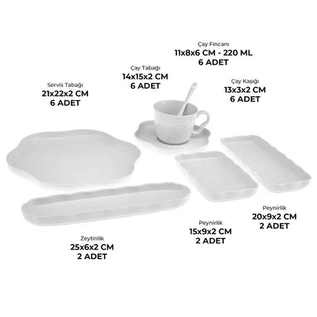 Emsan Florist 30-Piece Porcelain Breakfast Set for 6 People - Emsan Jordan