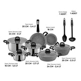 Emsan Experto 14-Piece Nonstick Granite & Stainless Steel Cookware Set - Emsan Jordan