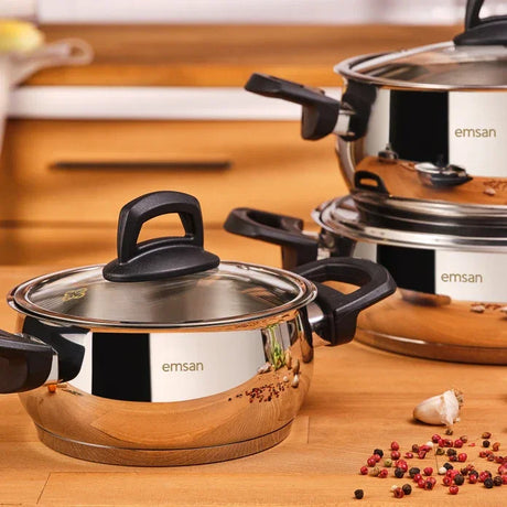 Emsan Aren 8-Piece Stainless Steel Cookware Set - Emsan Jordan