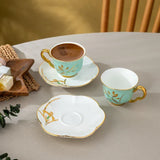 Istanbul Porcelain Berin 2-Person Coffee Cup Set Green 90 ml - Emsan Jordan