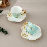 Istanbul Porcelain Berin 2-Person Coffee Cup Set Green 90 ml - Emsan Jordan