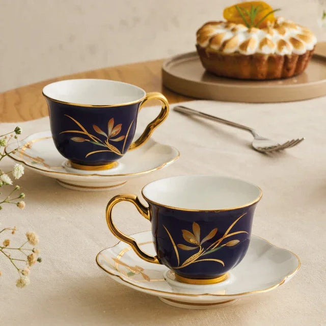 Istanbul Porcelain Berin 2-Person Coffee Cup Set Cobalt 90 ml - Emsan Jordan