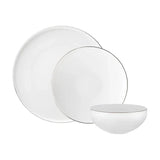 Emsan Fine Bone Freya 18-Piece Round Dinner Set Platinum for 6 People - Emsan Jordan