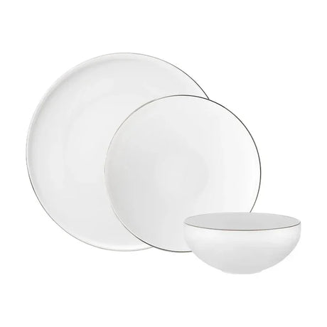Emsan Fine Bone Freya 18-Piece Round Dinner Set Platinum for 6 People - Emsan Jordan