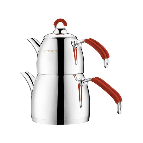 Emsan Mina Midi Size Teapot Set Red 0.75 - 2 Liters - Emsan Jordan