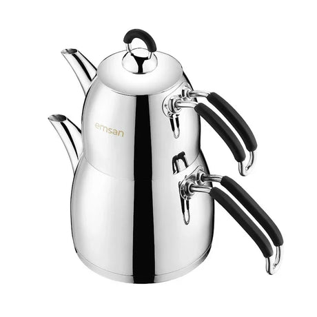 Emsan Mina Midi Teapot Set Black 0.75 – 2.0 Liters - Emsan Jordan