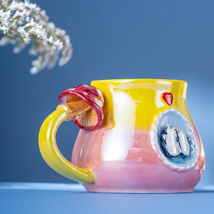 Istanbul Porcelain Penguin Mug 400 ML Pink - Emsan Jordan