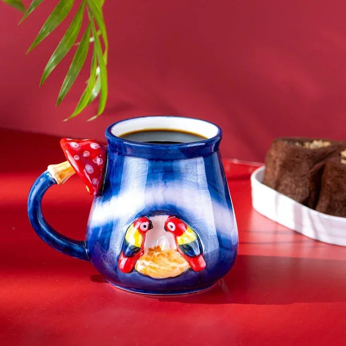 Istanbul Porcelain Tropical Mug 400 ML Navy Blue - Emsan Jordan