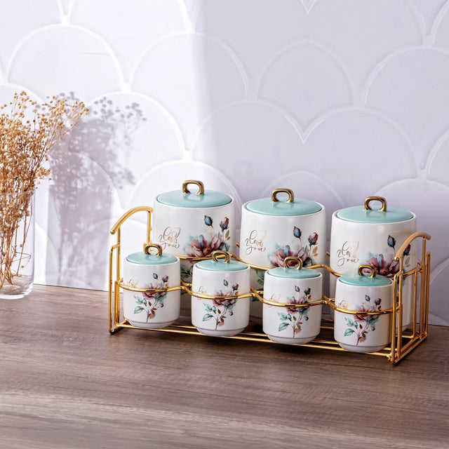 Emsan Soft Love 7-Piece Spice Set with Stand - Emsan Jordan