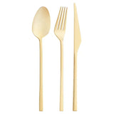 Emsan Alba 18-Piece Glossy Gold Dessert Boxed Fork Spoon Knife Set - Emsan Jordan