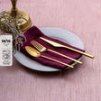 Emsan Alba 18-Piece Glossy Gold Dessert Boxed Fork Spoon Knife Set - Emsan Jordan