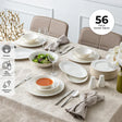 Emsan New Bone Frezya 56-Piece 12-Person Round Dinner Set Gold - Emsan Jordan