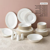 Emsan New Bone Frezya 56-Piece 12-Person Round Dinner Set Gold - Emsan Jordan