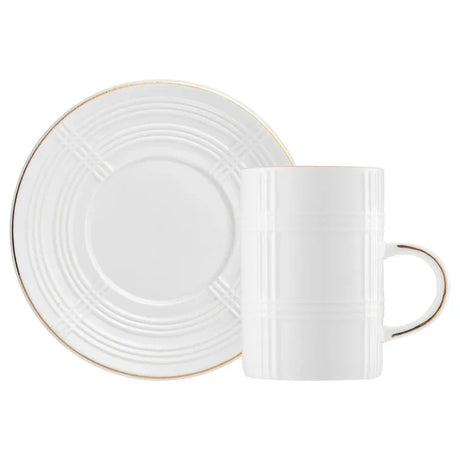 Emsan Ekose Pattern Double Coffee Cup 150 cc Gold - Emsan Jordan