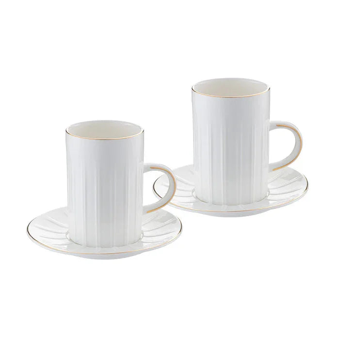 Emsan Double Line Pattern Double Coffee Cup 150 cc Gold - Emsan Jordan