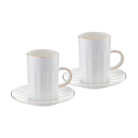 Emsan Double Line Pattern Double Coffee Cup 150 cc Gold - Emsan Jordan
