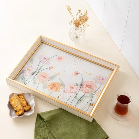 Emsan Flora Tray Gold – 31×46 cm - Emsan Jordan