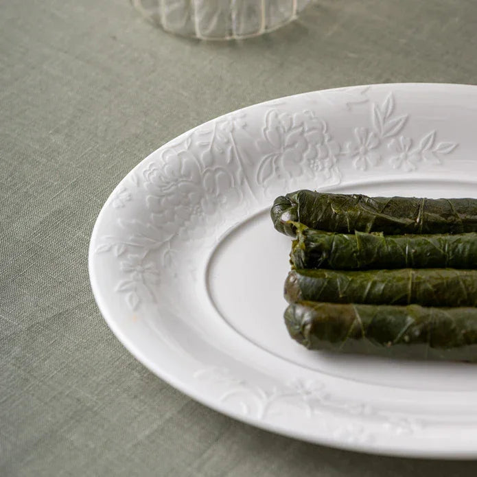 Istanbul Porcelain Magnolia Canoe Plate 35 cm - Emsan Jordan