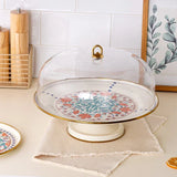 Emsan Hasbahçe Enamel Cake Stand with Dome – 31 cm - Emsan Jordan