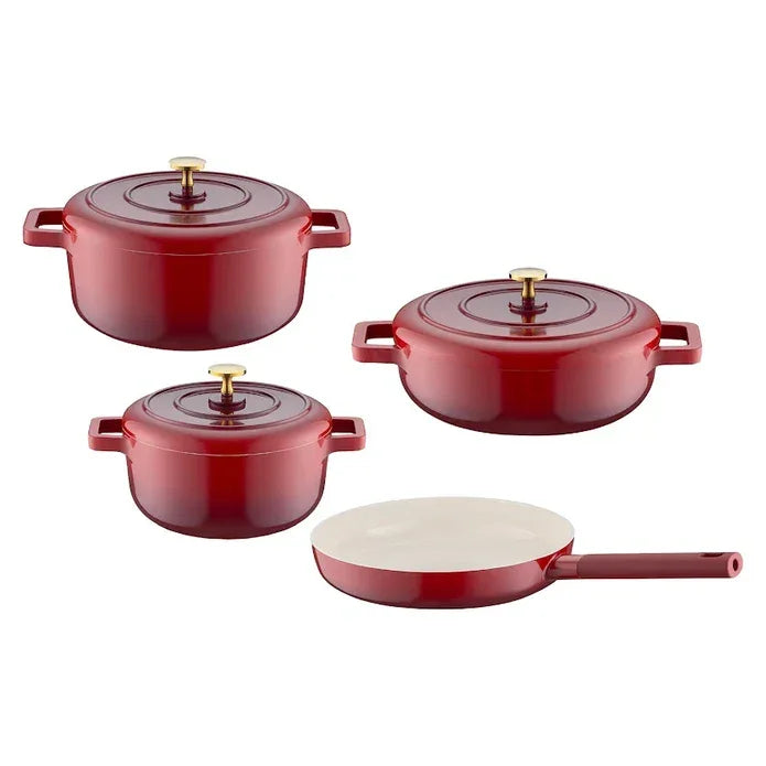 Emsan Red Royal 7-Piece Cookware Set - Emsan Jordan