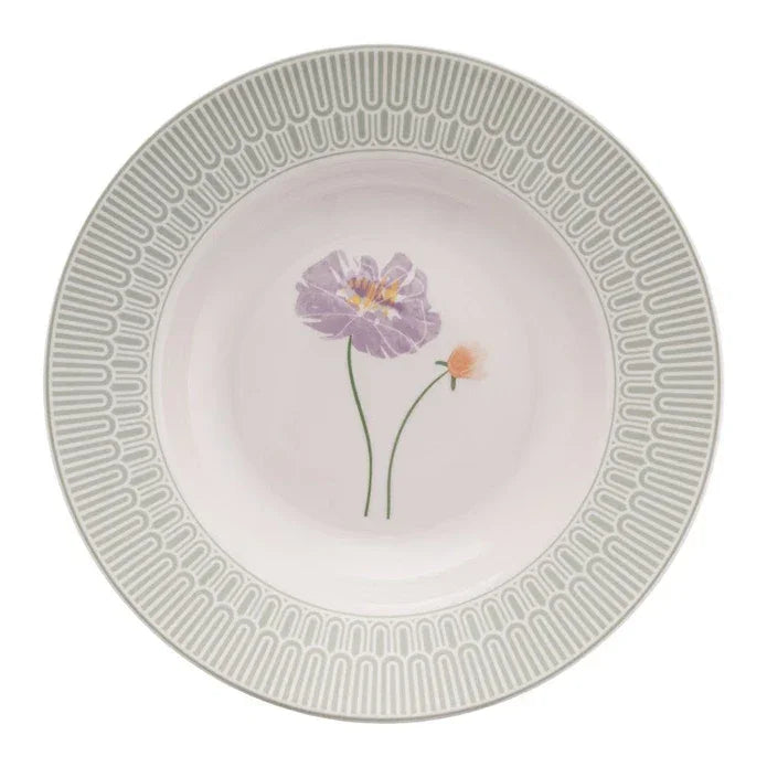 Emsan New Bone Poppy 28-Piece Round Dinner Set for 6 People - Emsan Jordan