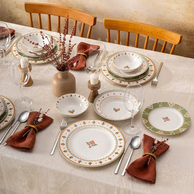 Emsan New Bone Ethnic 24-Piece Round Dinner Set for 6 People - Emsan Jordan