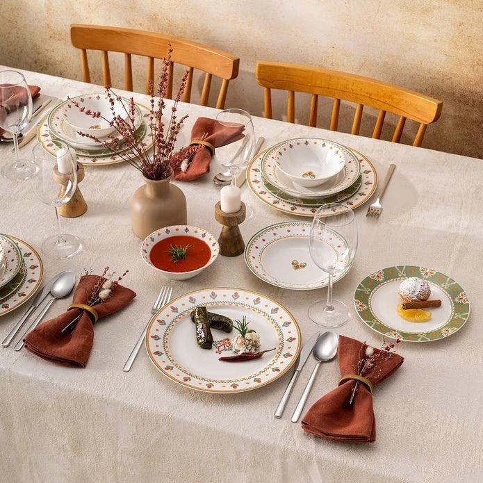 Emsan New Bone Ethnic 24-Piece Round Dinner Set for 6 People - Emsan Jordan