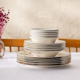 Emsan New Bone Leila 18 Piece Round Dinner Set for 6 People - Emsan Jordan