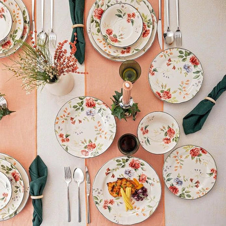 Istanbul Porcelain Heybeli 24-Piece Dinner Set for 6 People - Emsan Jordan