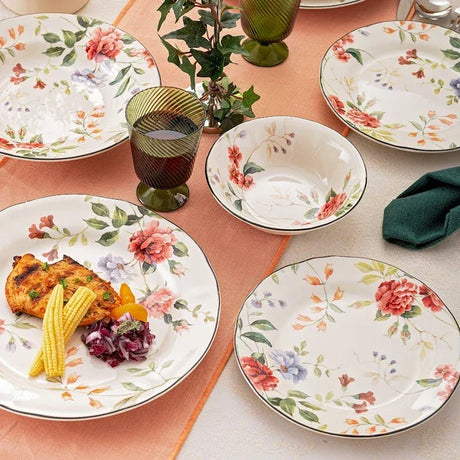 Istanbul Porcelain Heybeli 24-Piece Dinner Set for 6 People - Emsan Jordan