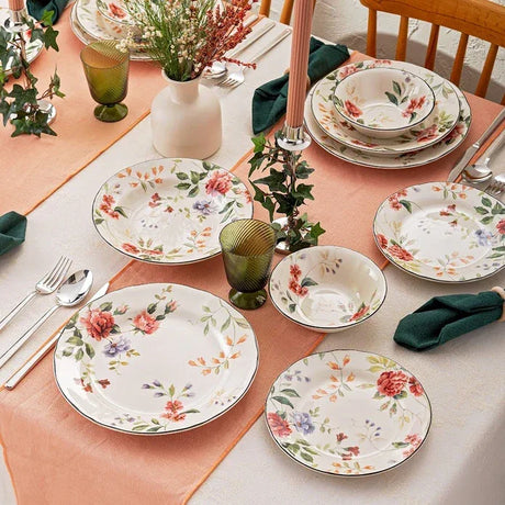 Istanbul Porcelain Heybeli 24-Piece Dinner Set for 6 People - Emsan Jordan