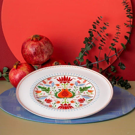 Istanbul Porcelain Nar Fine Bone Serving Plate Blue – 27 cm - Emsan Jordan