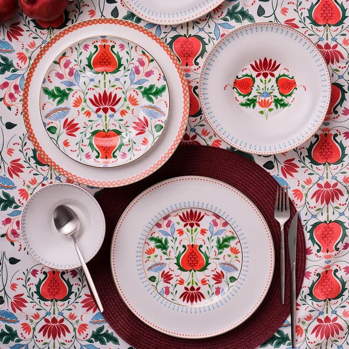 Istanbul Porcelain Nar Fine Bone Serving Plate Red – 27 cm - Emsan Jordan