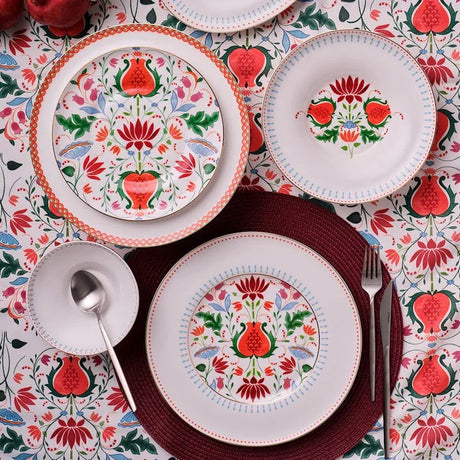 Istanbul Porcelain Nar Fine Bone Serving Plate Red – 27 cm - Emsan Jordan