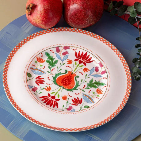 Istanbul Porcelain Nar Fine Bone Serving Plate Red – 27 cm - Emsan Jordan