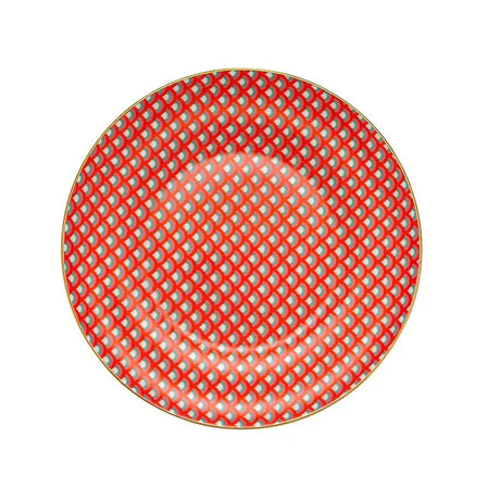 Istanbul Porcelain Nar Fine Bone Cake Plate Red 21 cm - Emsan Jordan