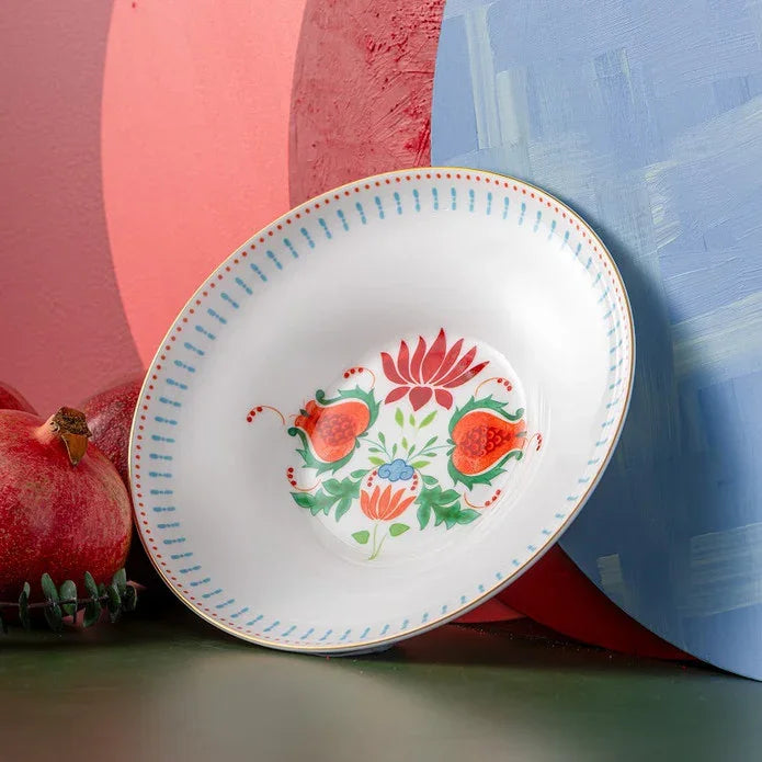 Istanbul Porcelain Nar Fine Bone Deep Plate Blue 22 cm - Emsan Jordan