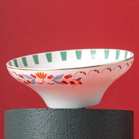 Istanbul Porcelain Nar Fine Bone Bowl Green 14 cm - Emsan Jordan