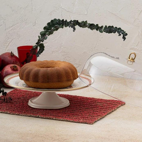 Emsan Nar Enamel Cake Stand with Dome – 31 cm - Emsan Jordan