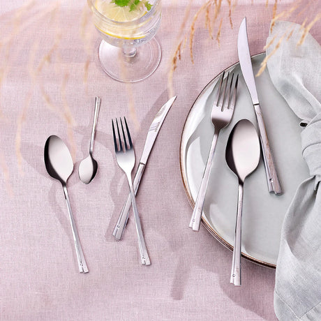 Emsan Accura 84-Piece 12-Person Fork, Spoon, and Knife Set - Emsan Jordan