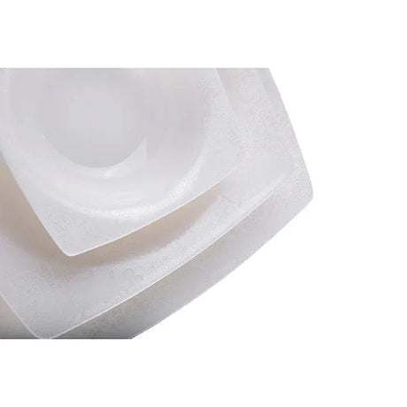 Emsan Fine Bone Meyra 61-Piece 12-Person Square Dinner Set - Emsan Jordan