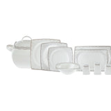 Emsan Fine Bone Yeni Lotus 61-Piece 12-Person Square Dinner Set - Emsan Jordan