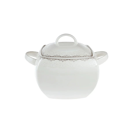 Emsan Fine Bone Yeni Lotus 61-Piece 12-Person Square Dinner Set - Emsan Jordan