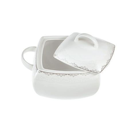 Emsan Fine Bone Yeni Lotus 61-Piece 12-Person Square Dinner Set - Emsan Jordan