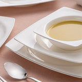 Emsan Yeni Karmen 60-Piece 12-Person Square Dinner Set – Platinum - Emsan Jordan